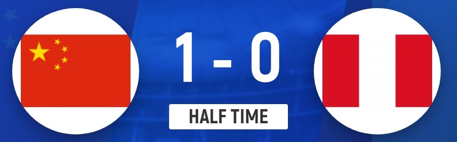 明升体育登录入口-半场-U16国足1-0秘鲁U16 刘凯源破门柯博文远射造险+失单刀